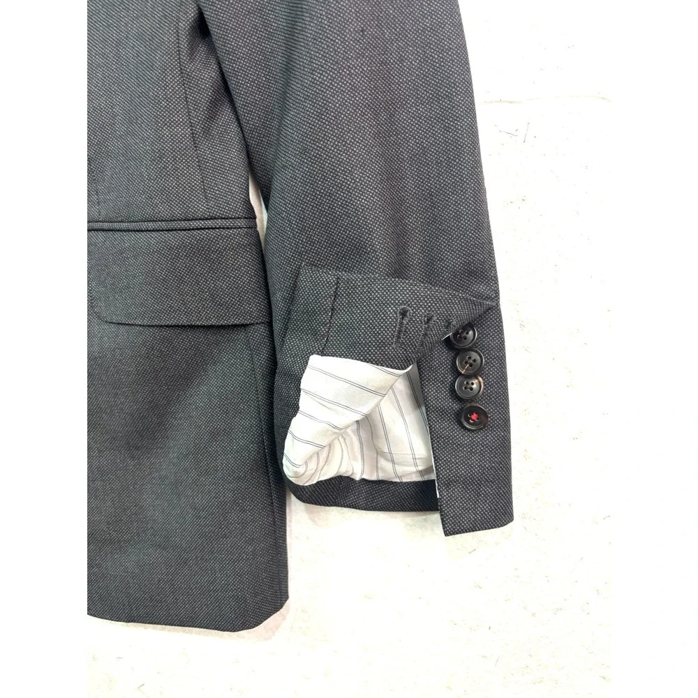 Suitsupply 36R Charcoal Nailhead‎ Sienna Int Blazer Jacket Sport Suit Coat Wool